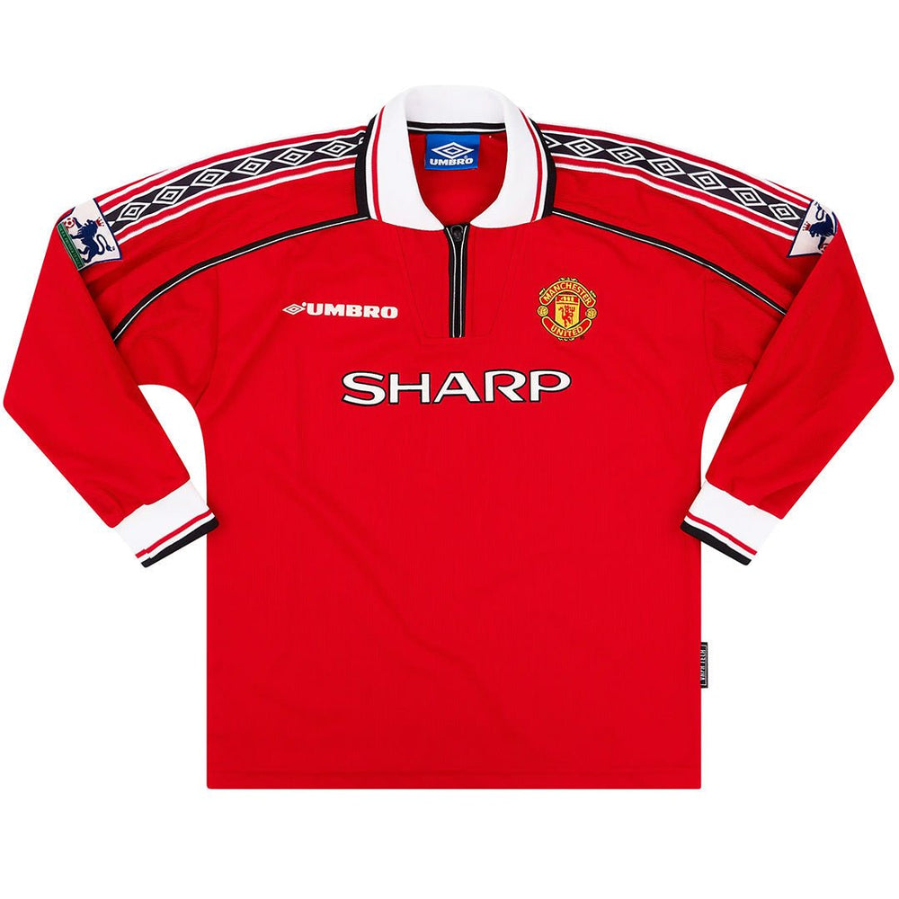 Retro Manchester United Home Long Sleeve Jersey 1998/00