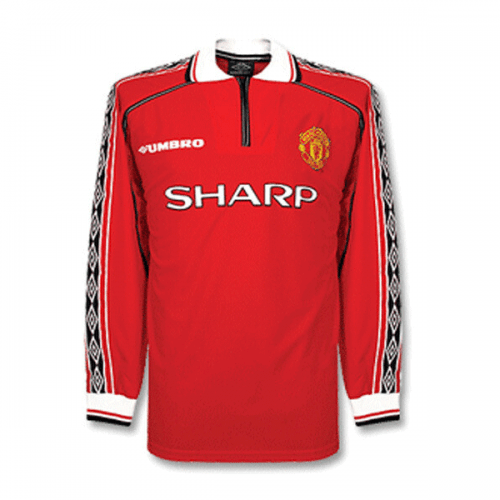 Retro Manchester United Home Long Sleeve Jersey 1998/00