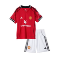 Manchester United Home Soccer Jersey Kit 2025/26 Kids(Jersey+Shorts)