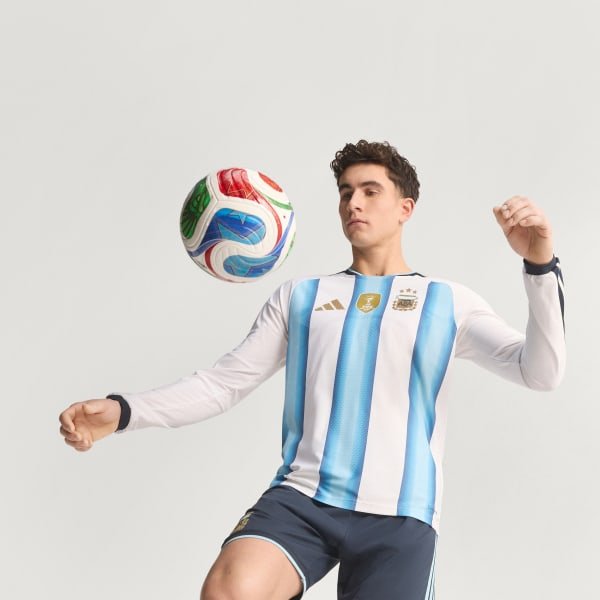 Argentina 26 Home Authentic Long Sleeve Jersey