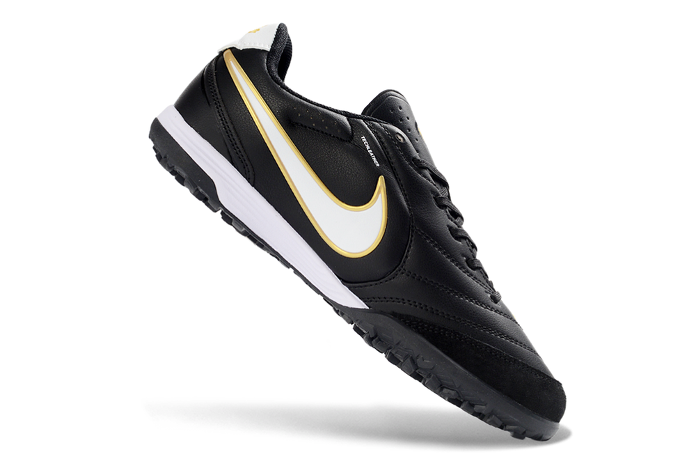 Tiempo Legend Elite TF black and white and gold turf shoe, view 3
