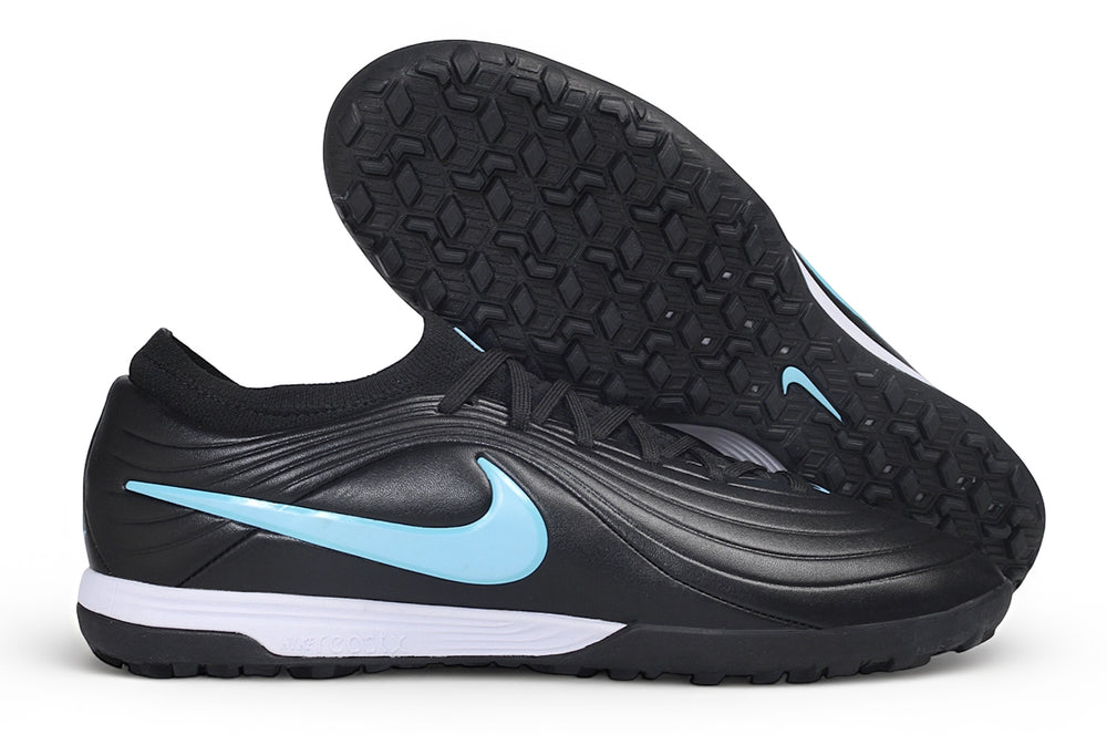 Tiempo Legend Elite TF black and light blue turf shoe, view 2