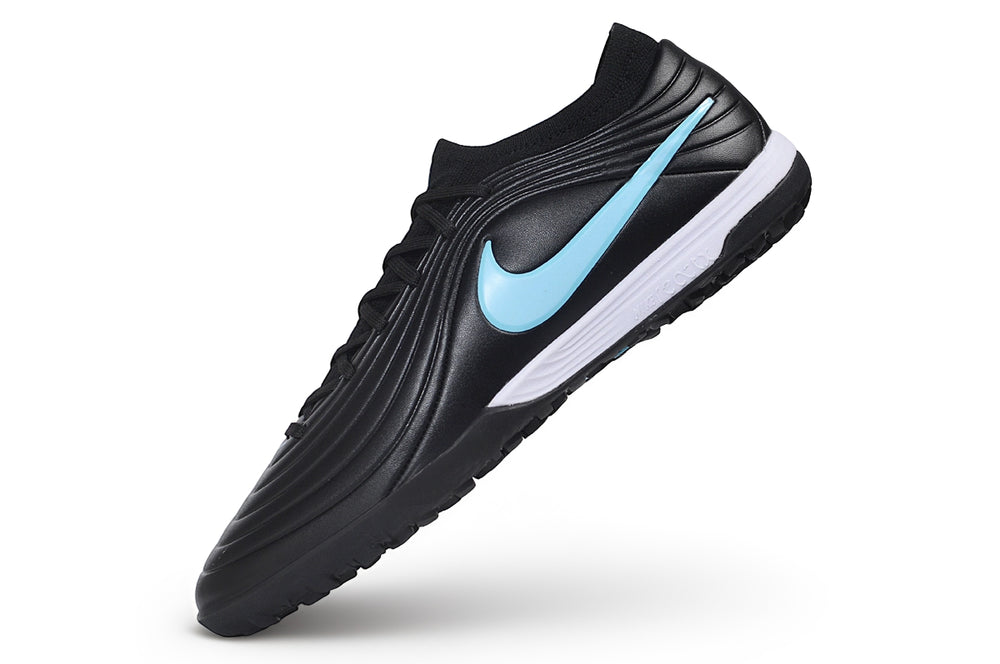 Tiempo Legend Elite TF black and light blue turf shoe, view 4