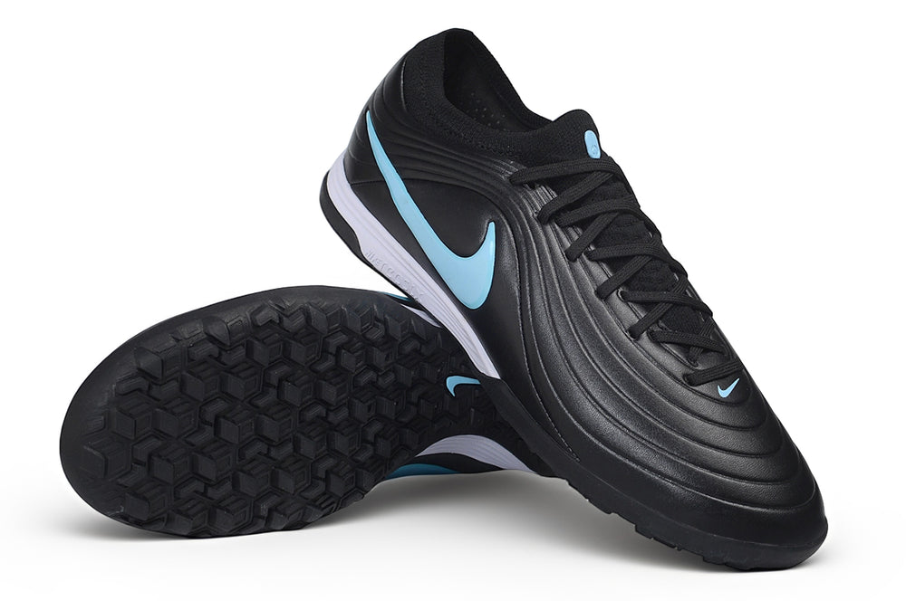 Tiempo Legend Elite TF black and light blue turf shoe, view 5