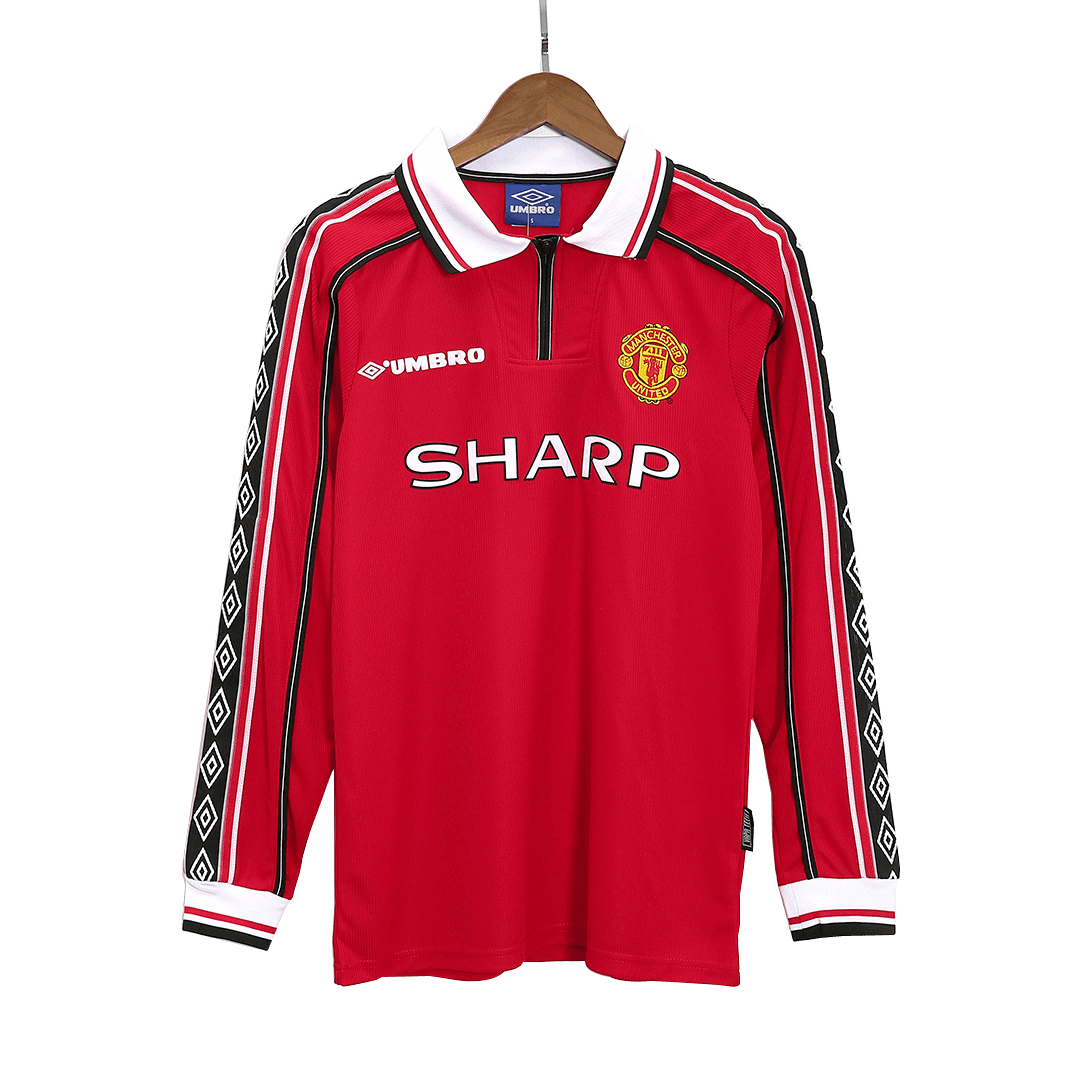 Retro Manchester United Home Long Sleeve Jersey 1998/00