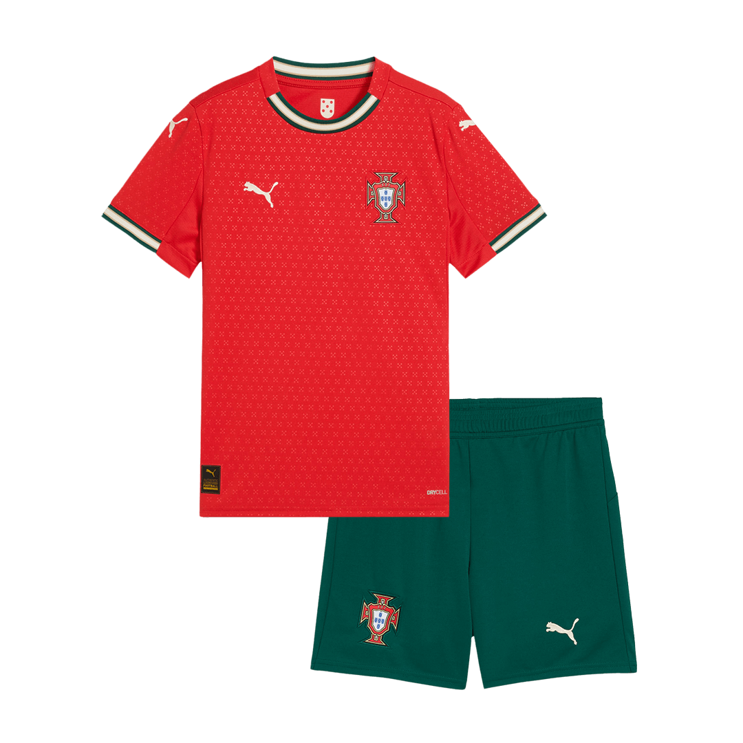 Portugal Home Soccer Jersey Kit 2025 Kids(Jersey+Shorts)
