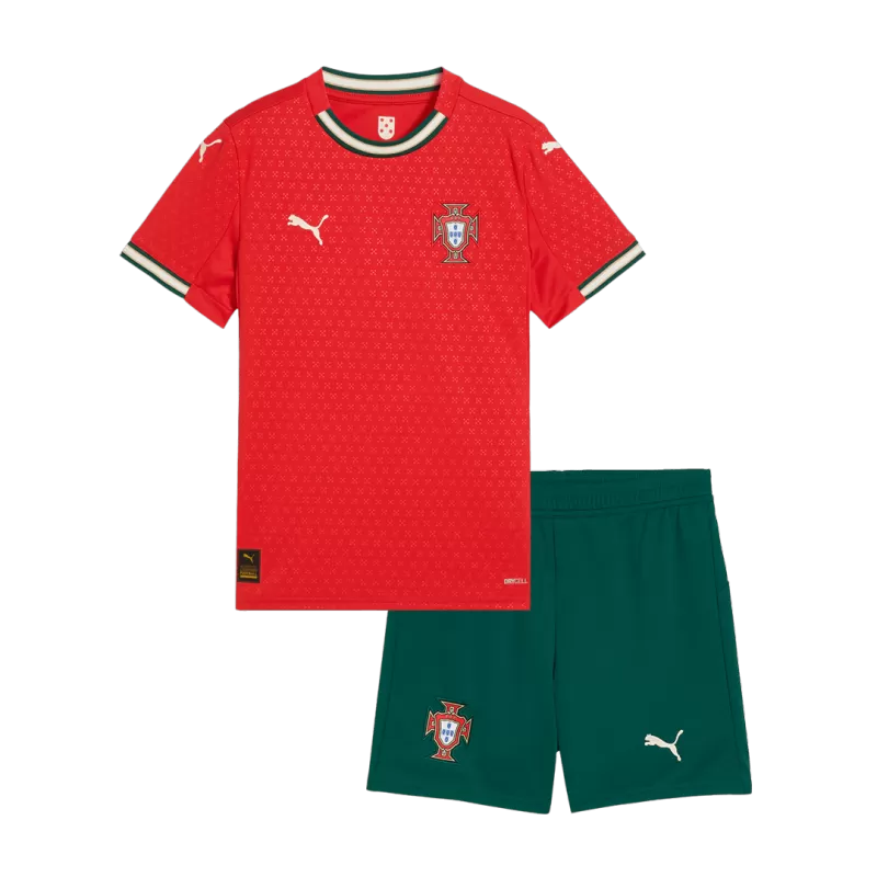 Portugal Home Soccer Jersey Kit 2025 Kids(Jersey+Shorts)
