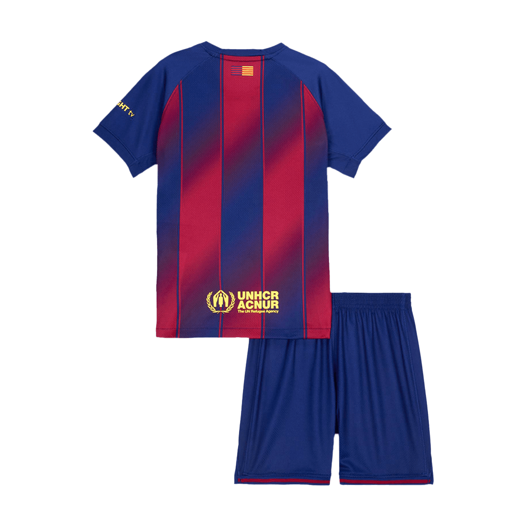 Barcelona Home Soccer Jersey Kit 2025/26 Kids(Jersey+Shorts)