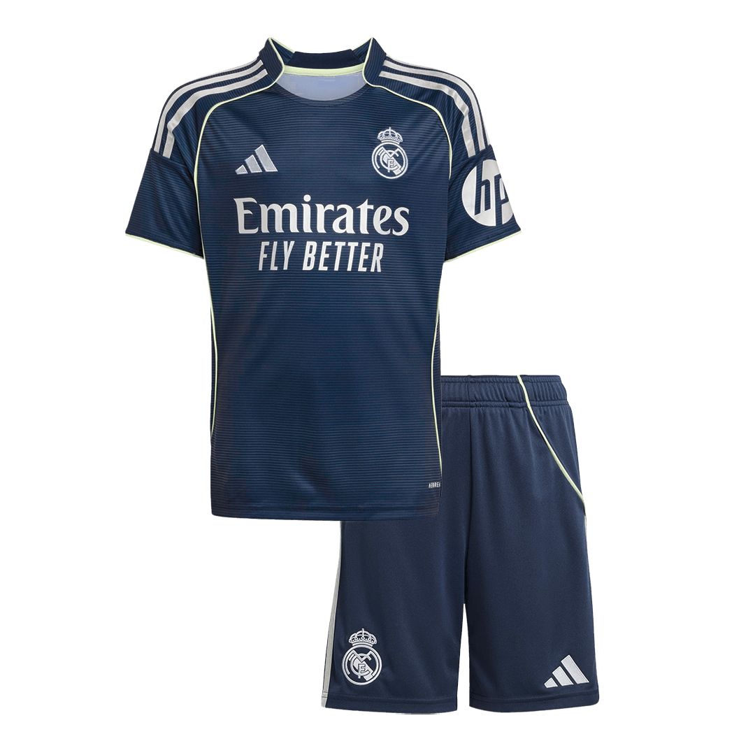 Real Madrid Away Soccer Jersey Kit 2025/26 Kids(Jersey+Shorts)