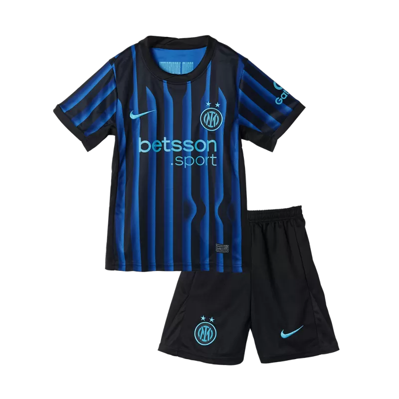 Inter Milan Home Soccer Jersey Kit 2025/26 Kids(Jersey+Shorts)