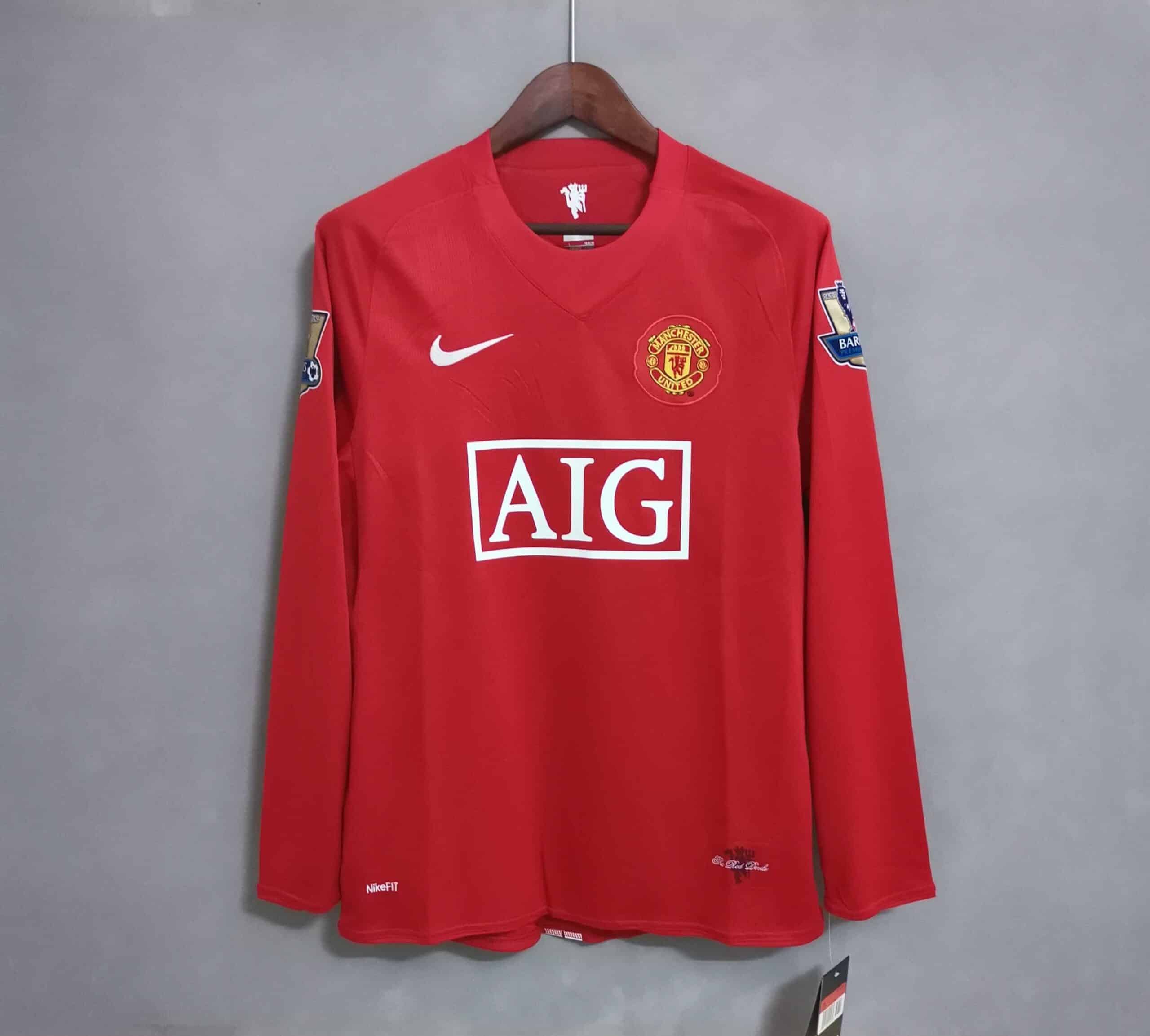 Manchester United 2007/2008 Home kit – Long sleeve