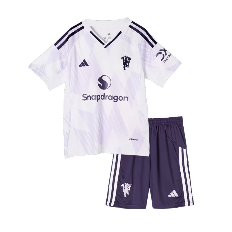 Manchester United Away Soccer Jersey Kit 2025/26 Kids(Jersey+Shorts)