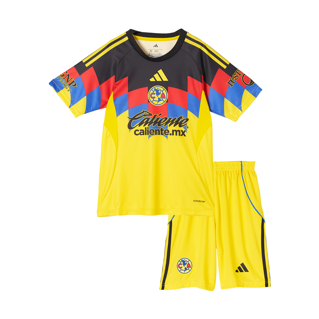 Club America Home Soccer Jersey Kit 2025/26 Kids(Jersey+Shorts)
