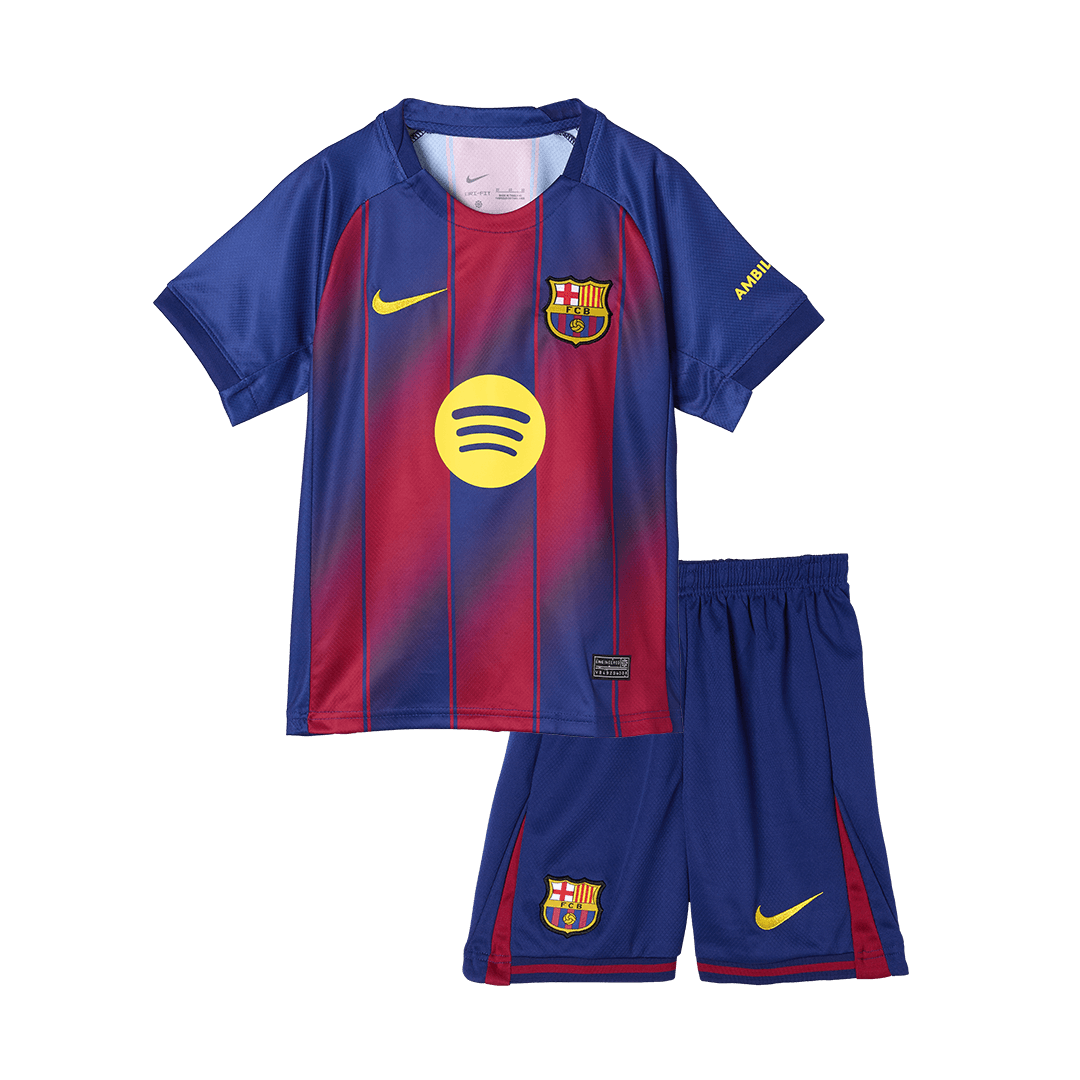 Barcelona Home Soccer Jersey Kit 2025/26 Kids(Jersey+Shorts)