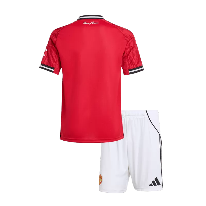 Manchester United Home Soccer Jersey Kit 2025/26 Kids(Jersey+Shorts)