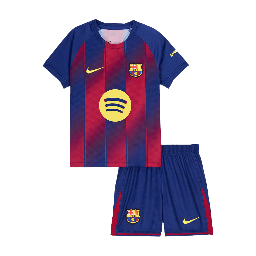 Barcelona Home Soccer Jersey Kit 2025/26 Kids(Jersey+Shorts)