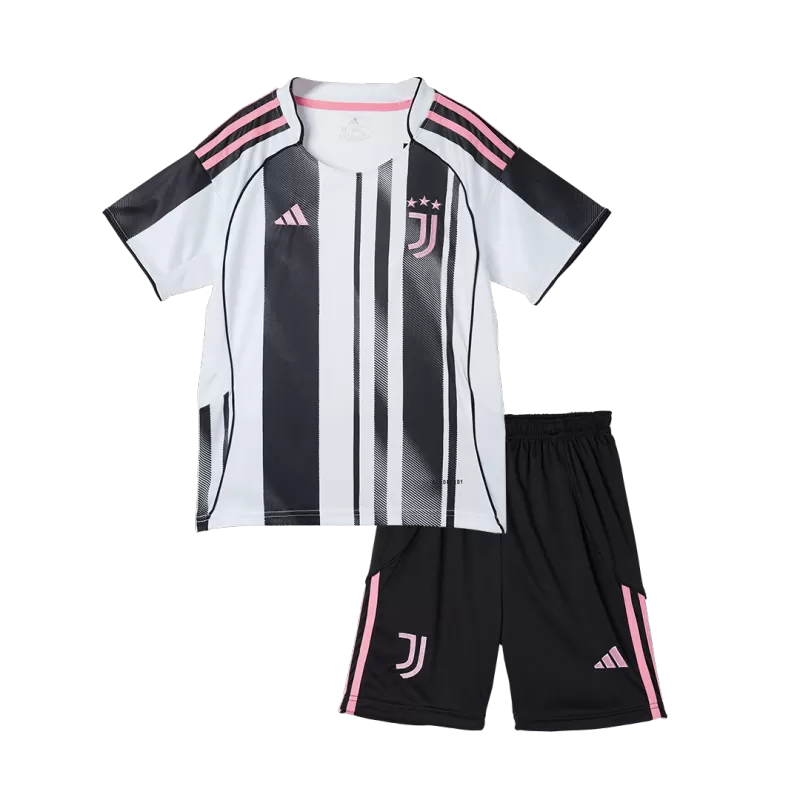 Juventus Home Soccer Jersey Kit 2025/26 Kids(Jersey+Shorts)