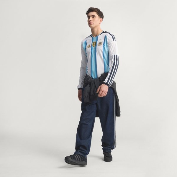 Argentina 26 Home Authentic Long Sleeve Jersey