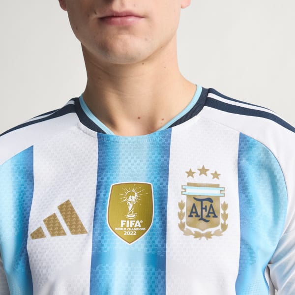 Argentina 26 Home Authentic Long Sleeve Jersey