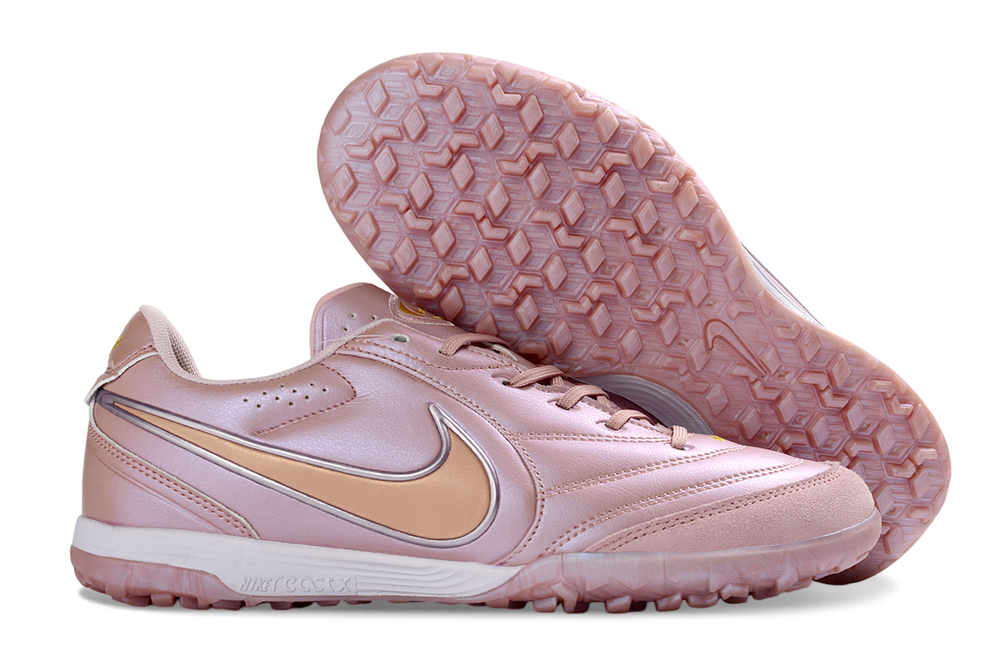 Tiempo Legend Elite TF pink and gold turf shoe, view 7
