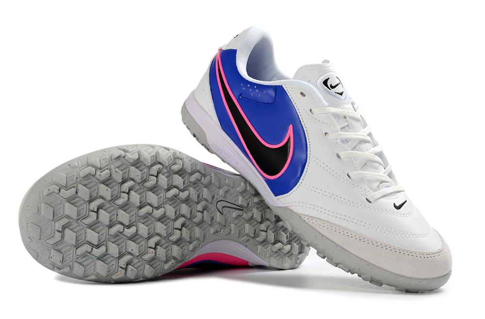 Tiempo Legend Elite TF white and royal blue turf shoe, view 3