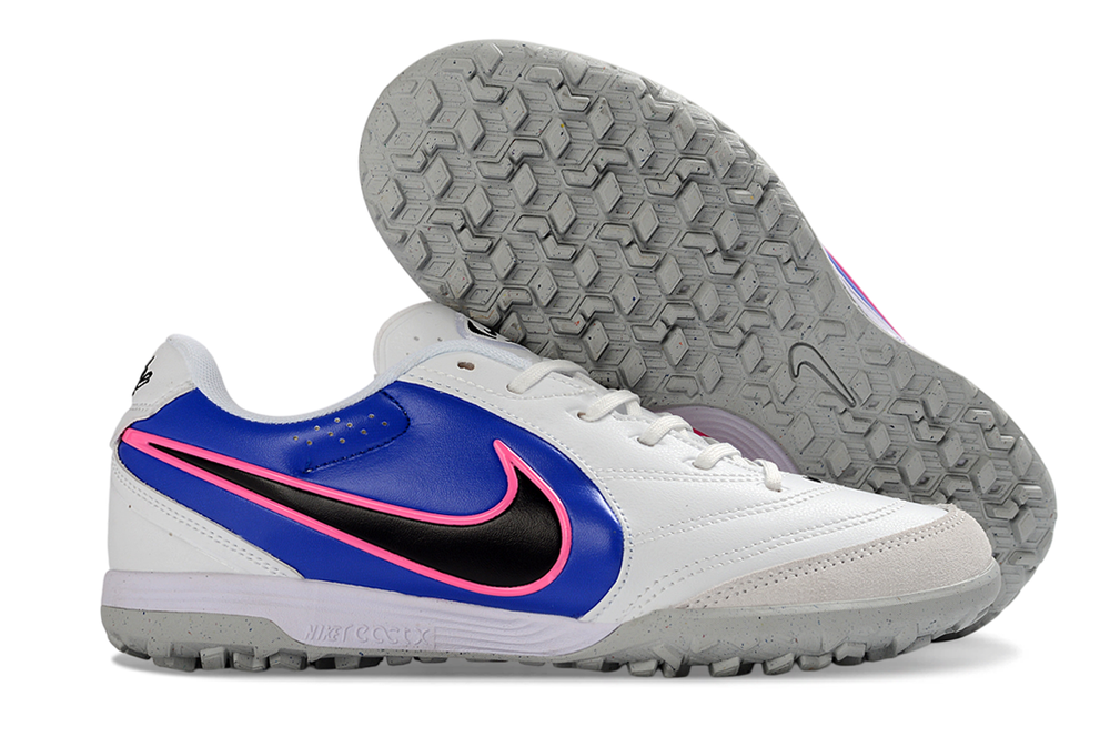 Tiempo Legend Elite TF white and royal blue turf shoe, view 5