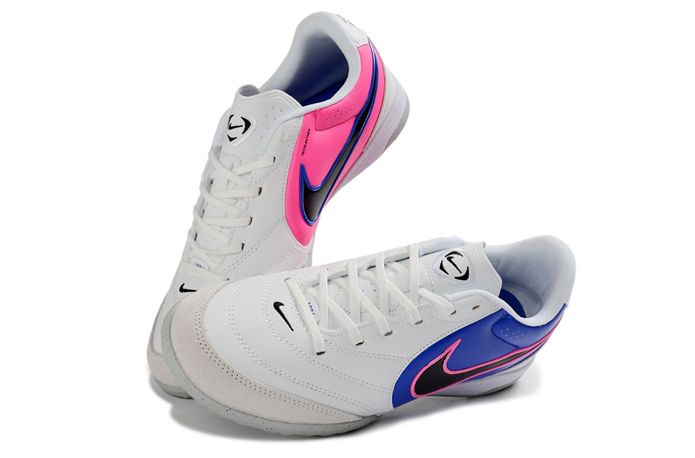Tiempo Legend Elite TF white and royal blue turf shoe, view 6