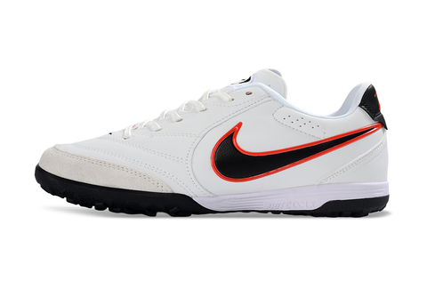Tiempo Legend Elite TF white and black and red turf shoe, side view