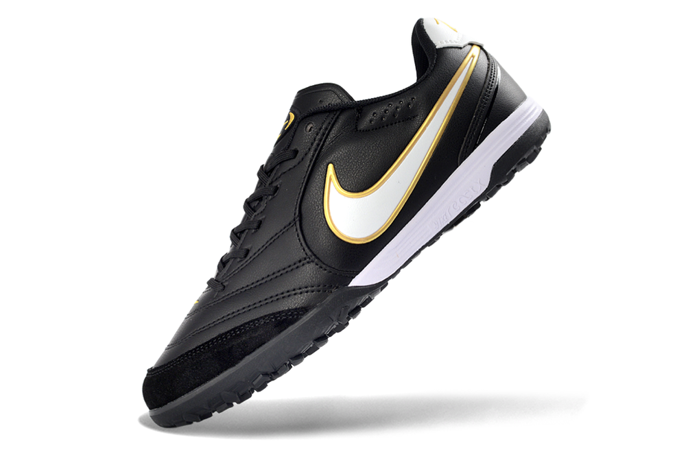 Tiempo Legend Elite TF black and white and gold turf shoe, view 4