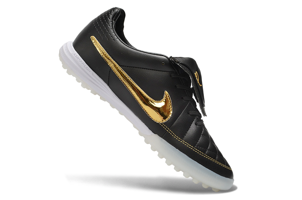 Tiempo Legend SE TF black and gold turf shoe, view 2
