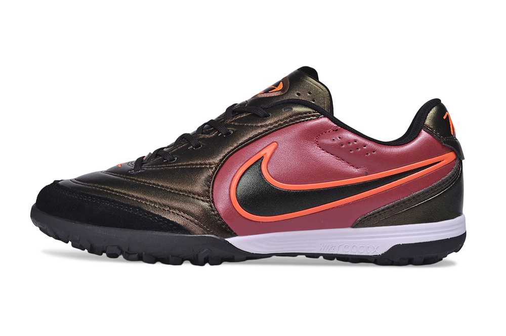 Tiempo Legend Elite TF bronze and red turf shoe, side view