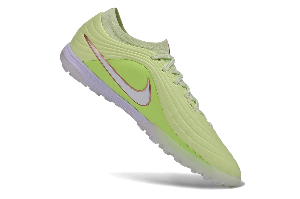 Tiempo Legend Elite TF lime and silver turf shoe, view 3