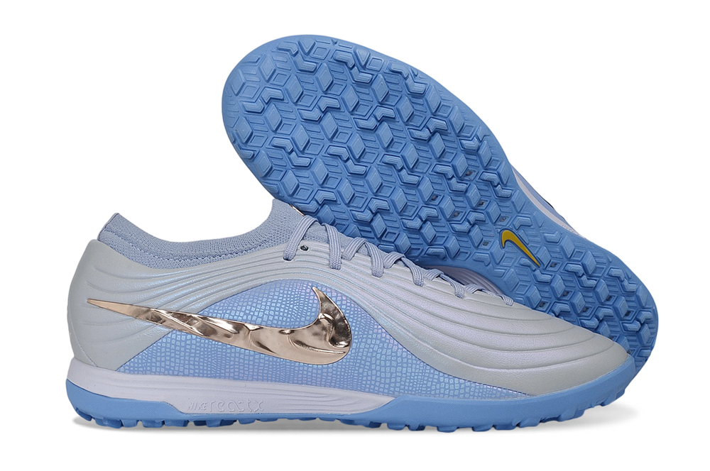 Tiempo Legend Elite TF grey and blue and chrome turf shoe, view 7