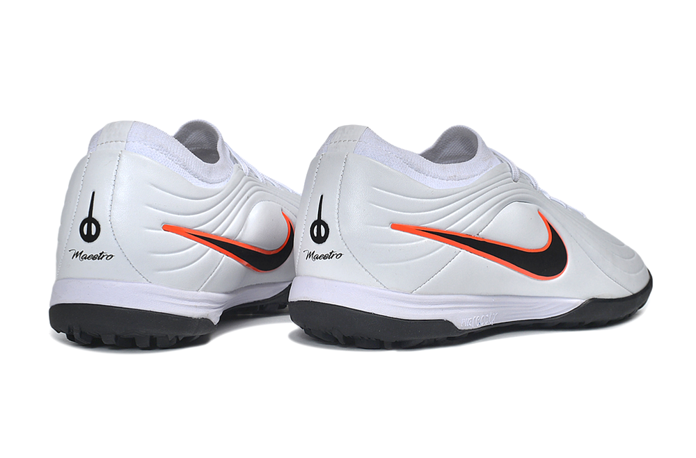Tiempo Legend Elite TF white and black and orange turf shoe, view 5