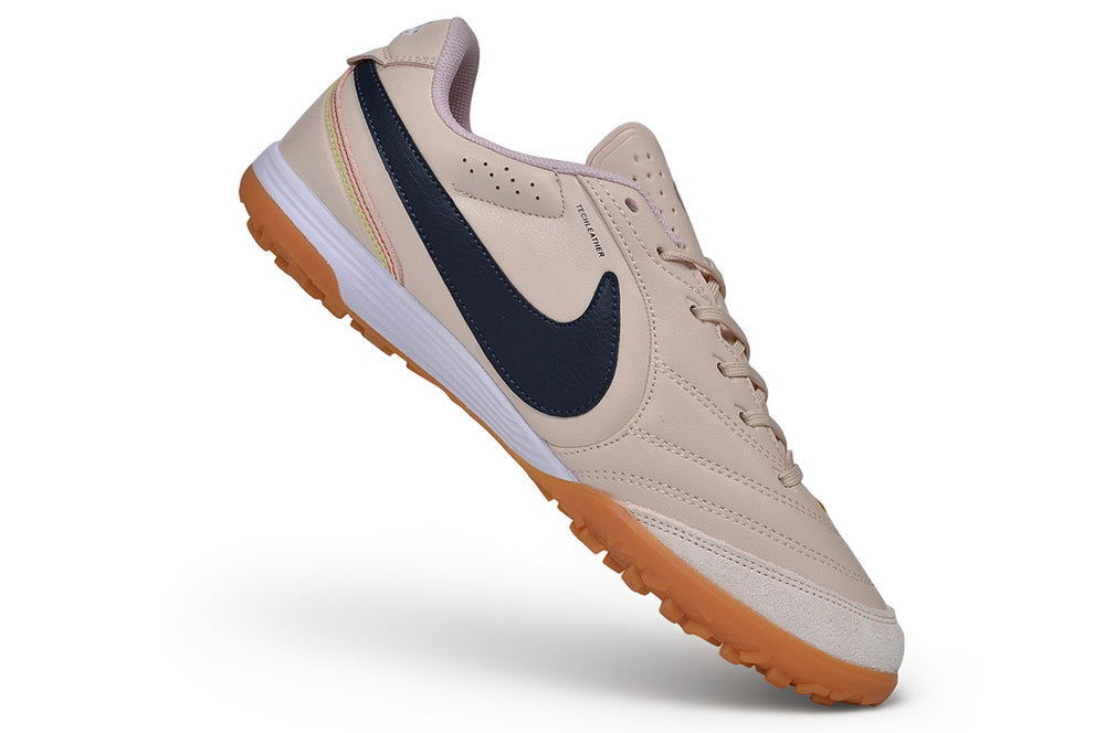 Tiempo Legend Elite TF cream and navy turf shoe, view 2