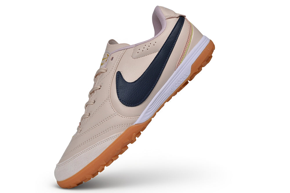 Tiempo Legend Elite TF cream and navy turf shoe, view 3