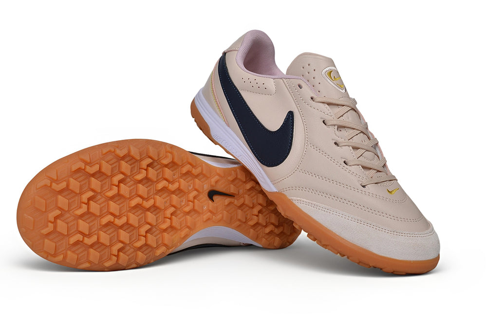 Tiempo Legend Elite TF cream and navy turf shoe, view 4