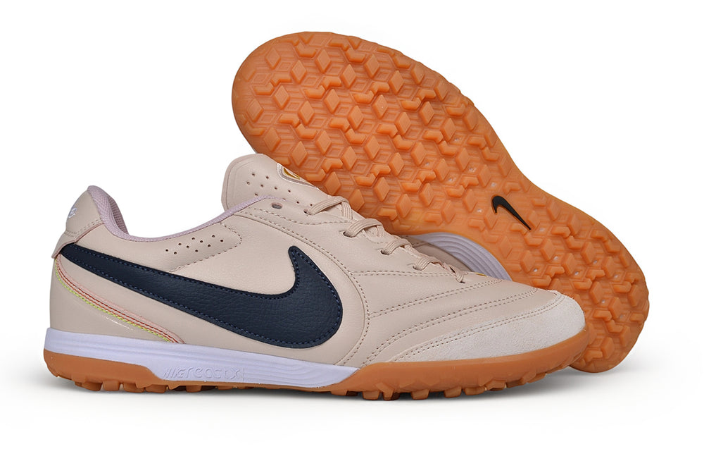 Tiempo Legend Elite TF cream and navy turf shoe, view 6