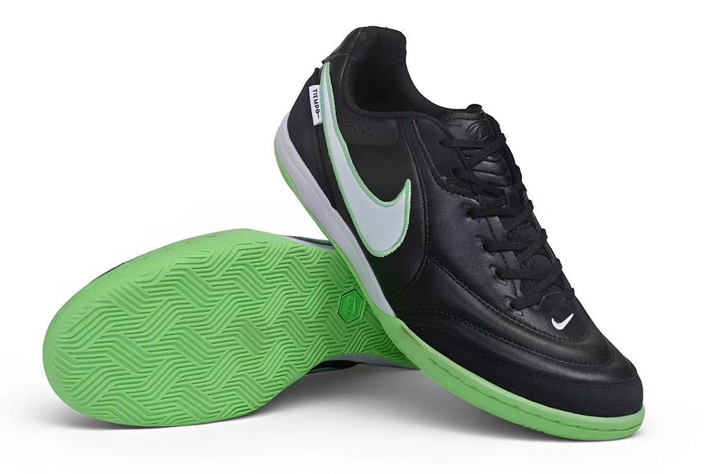 Tiempo Legend SE IC black and green futsal shoe, side view