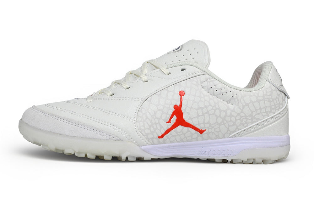 Tiempo Legend Elite TF triple white turf shoe, side view