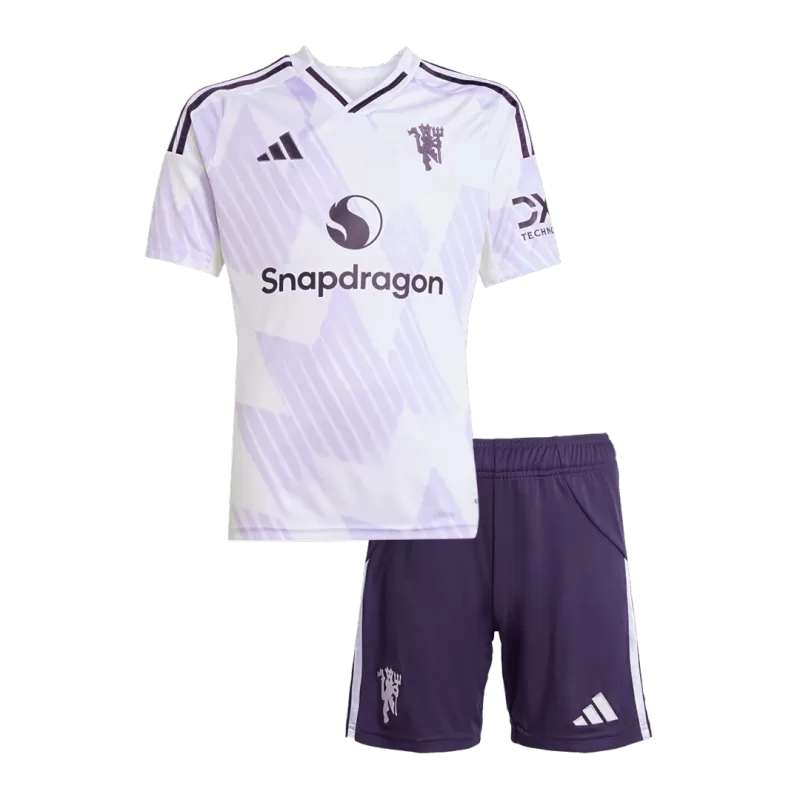Manchester United Away Soccer Jersey Kit 2025/26 Kids(Jersey+Shorts)