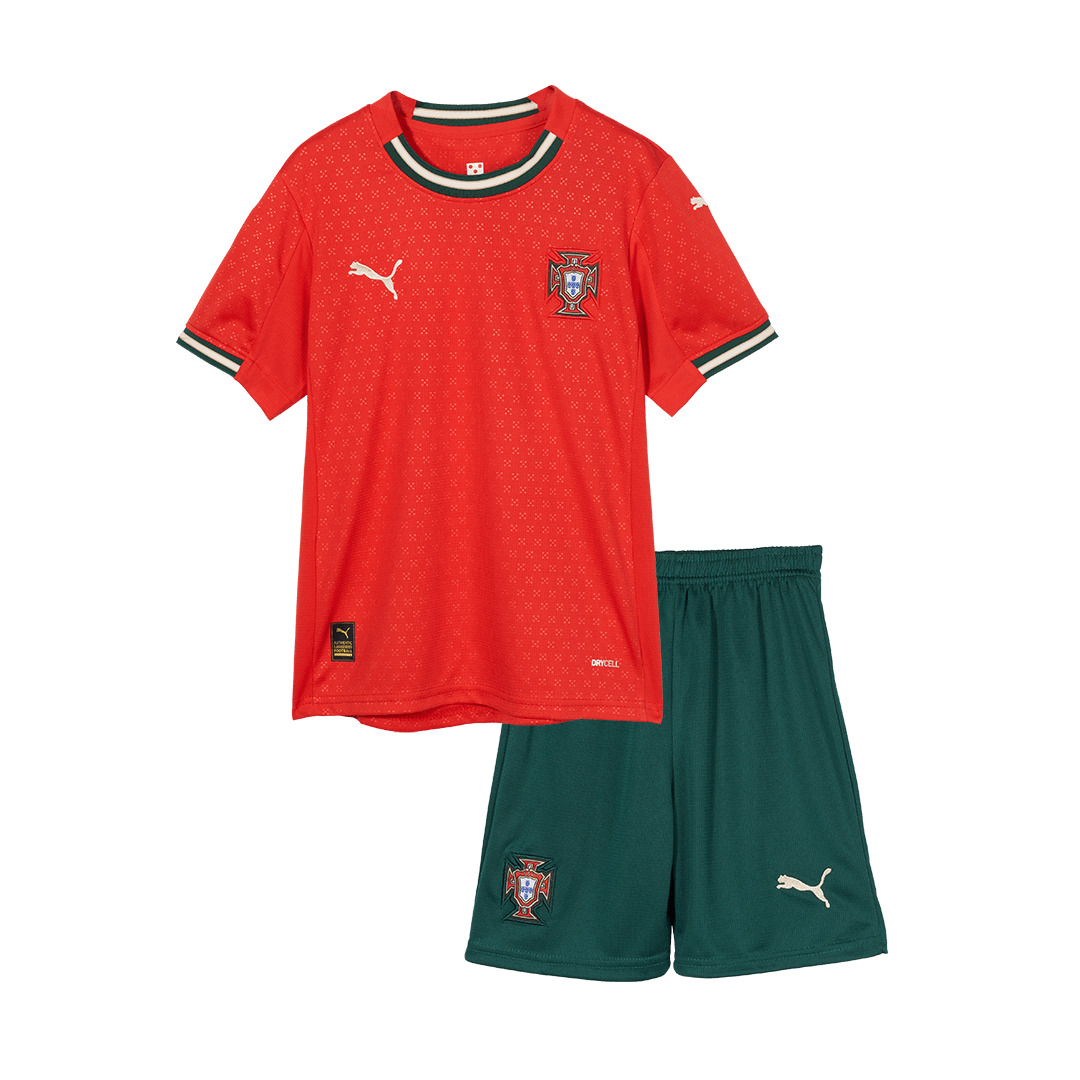 Portugal Home Soccer Jersey Kit 2025 Kids(Jersey+Shorts)