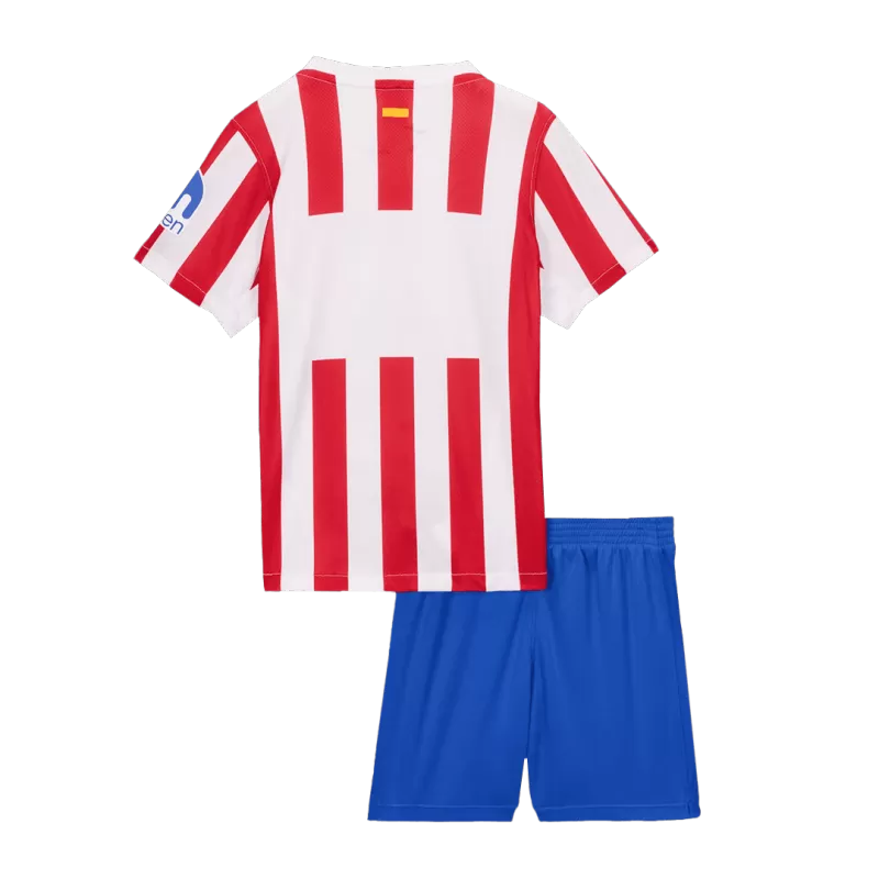 Atletico Madrid Home Soccer Jersey Kit 2025/26 Kids(Jersey+Shorts)