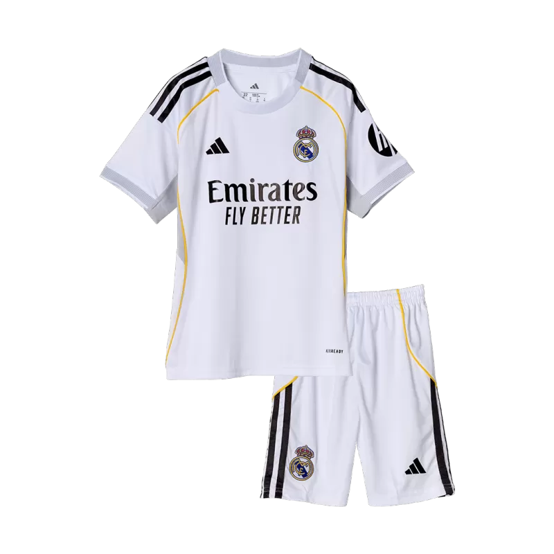 Real Madrid Home Soccer Jersey Kit 2025/26 Kids(Jersey+Shorts)