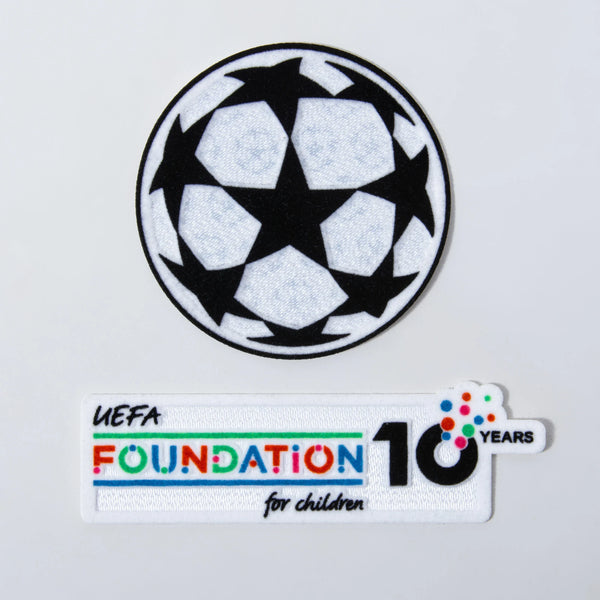 25/26 UCL Starball + 10th Anniversary UEFA Foundation Patch Set