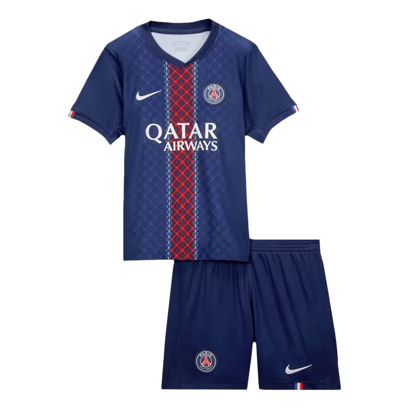 PSG Home Soccer Jersey Kit 2025/26 Kids(Jersey+Shorts)